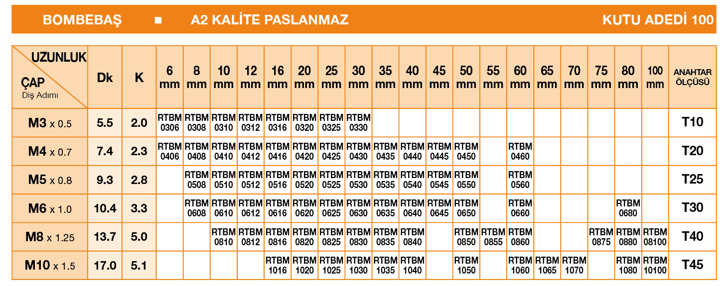 PİMLİ TORX ANAHTARLI BOMBEBAŞLI GÜVENLİK CİVATASI